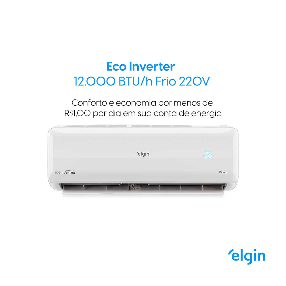 Ar-Condicionado Elgin Split High Wall Eco Inverter II WiFi 12000Btus R32 -  Novalar