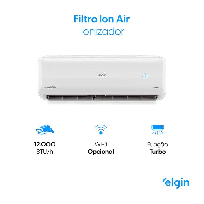 Ar-Condicionado Elgin Split High Wall Eco Inverter II WiFi 12000Btus R32 -  Novalar