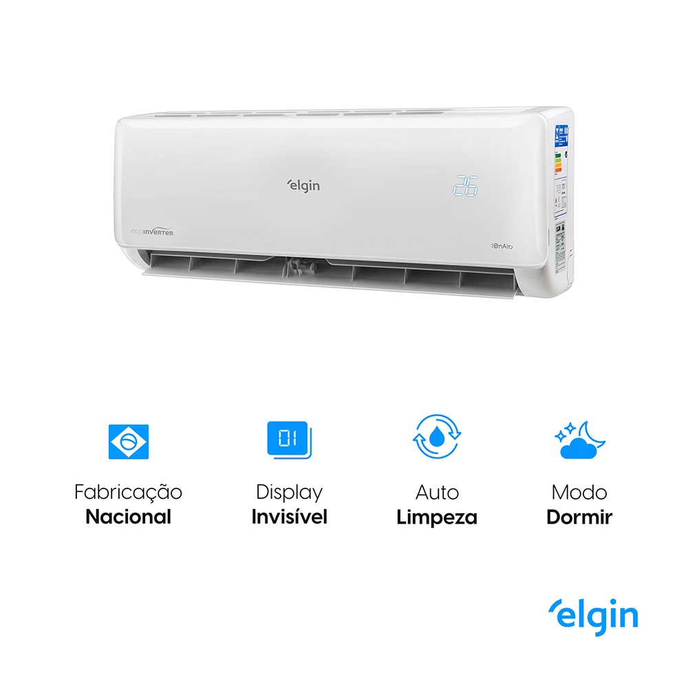 Ar-Condicionado Elgin Split High Wall Eco Inverter II WiFi 12000Btus R32 -  Novalar