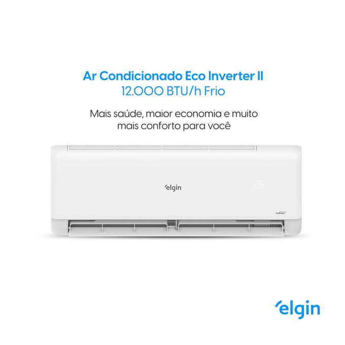 Ar-Condicionado Elgin Split High Wall Eco Inverter II WiFi 12000Btus R32 -  Novalar